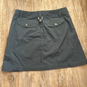 Athleta Size 6 Small Mini Cargo Skort Skirt Pockets Gray Blue Nylon Stretch